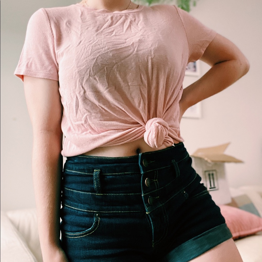 Pink Aeropostale Ribbed T-shirt